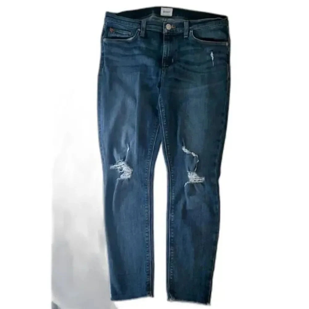 HUDSON‎ Krista Ankle Skinny Jeans | Distressed Raw Hem Denim Women’s Size 30 EUC